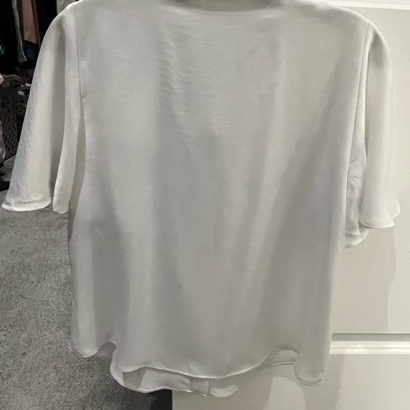 New Zara Pearl white ruffle poet shirt M - Picture 2 of 4